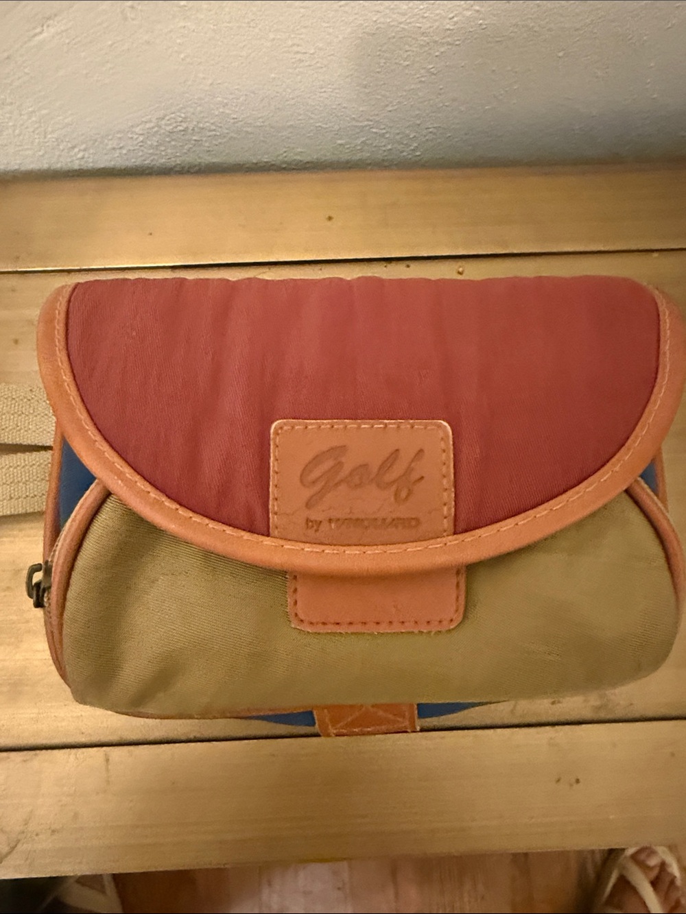 Colorblock Crossbody Bag - Red, Tan & Blue